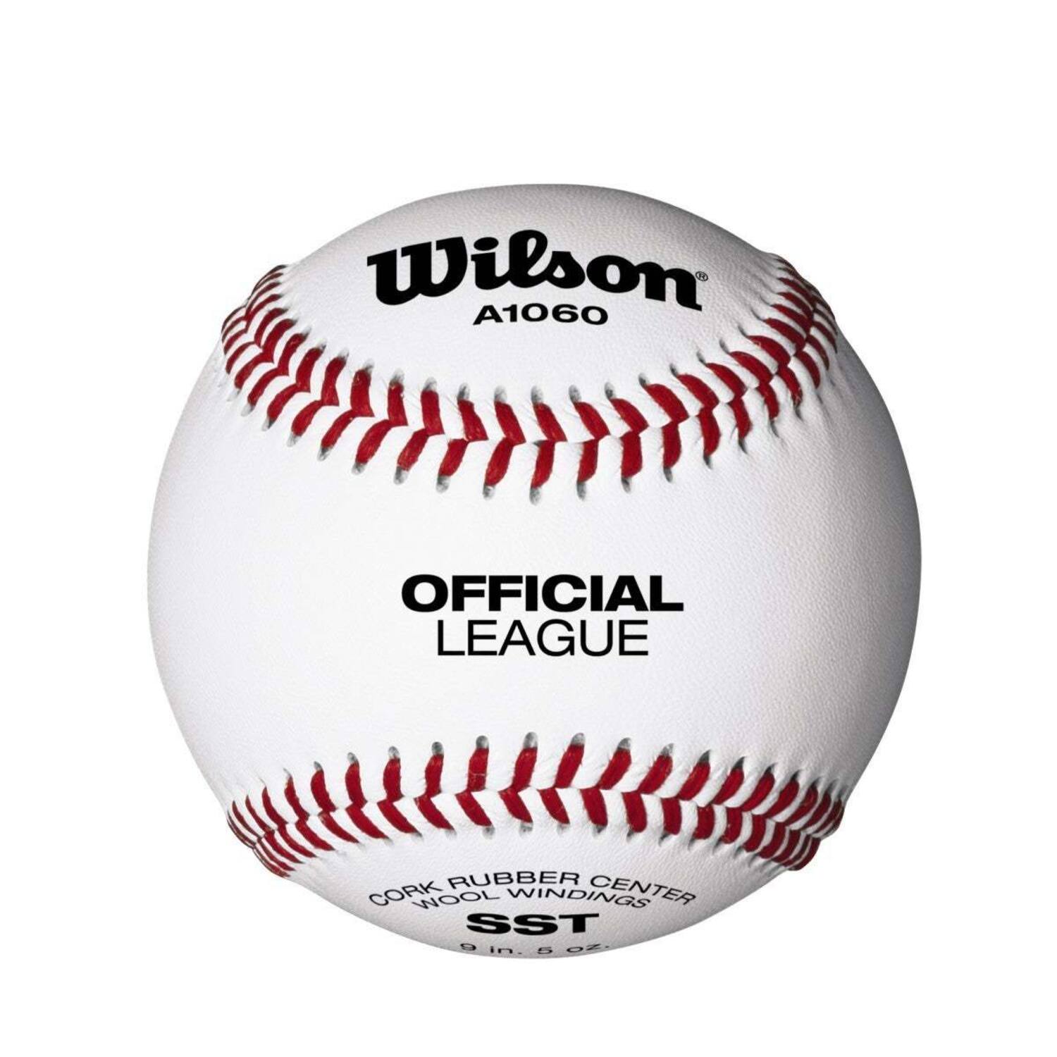 Wilson WTA1060B Official League Baseball | 9 Inch White Split Leather Cover