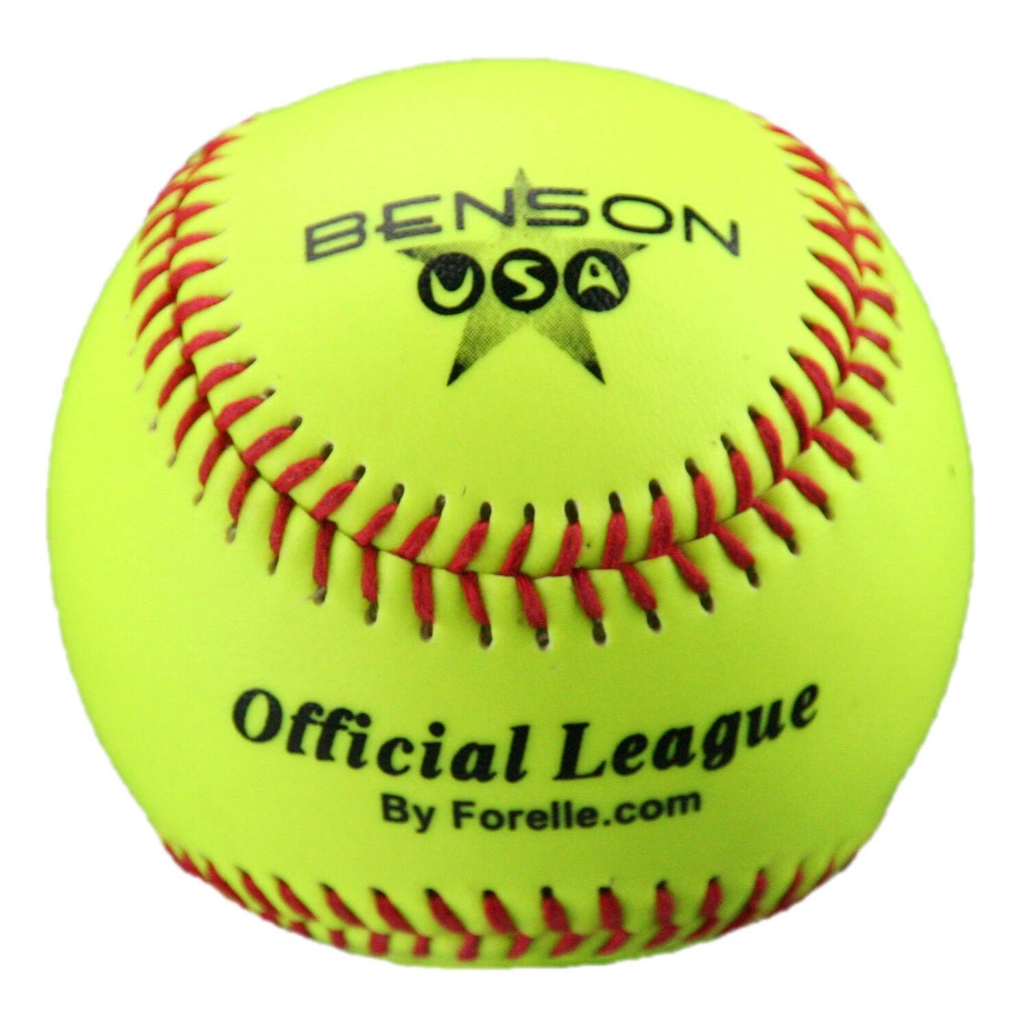 Benson VSPB1Y 9 inch Seamed Official League Soft Practice Baseball