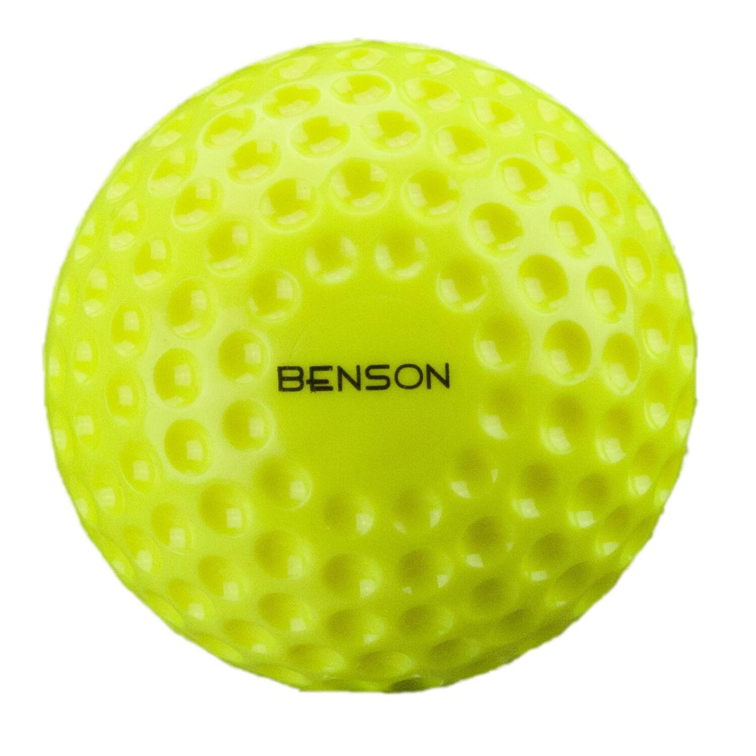 Benson Dimpled Baseball | 9 Inch Yellow Dimpled Pitching Machine Baseball