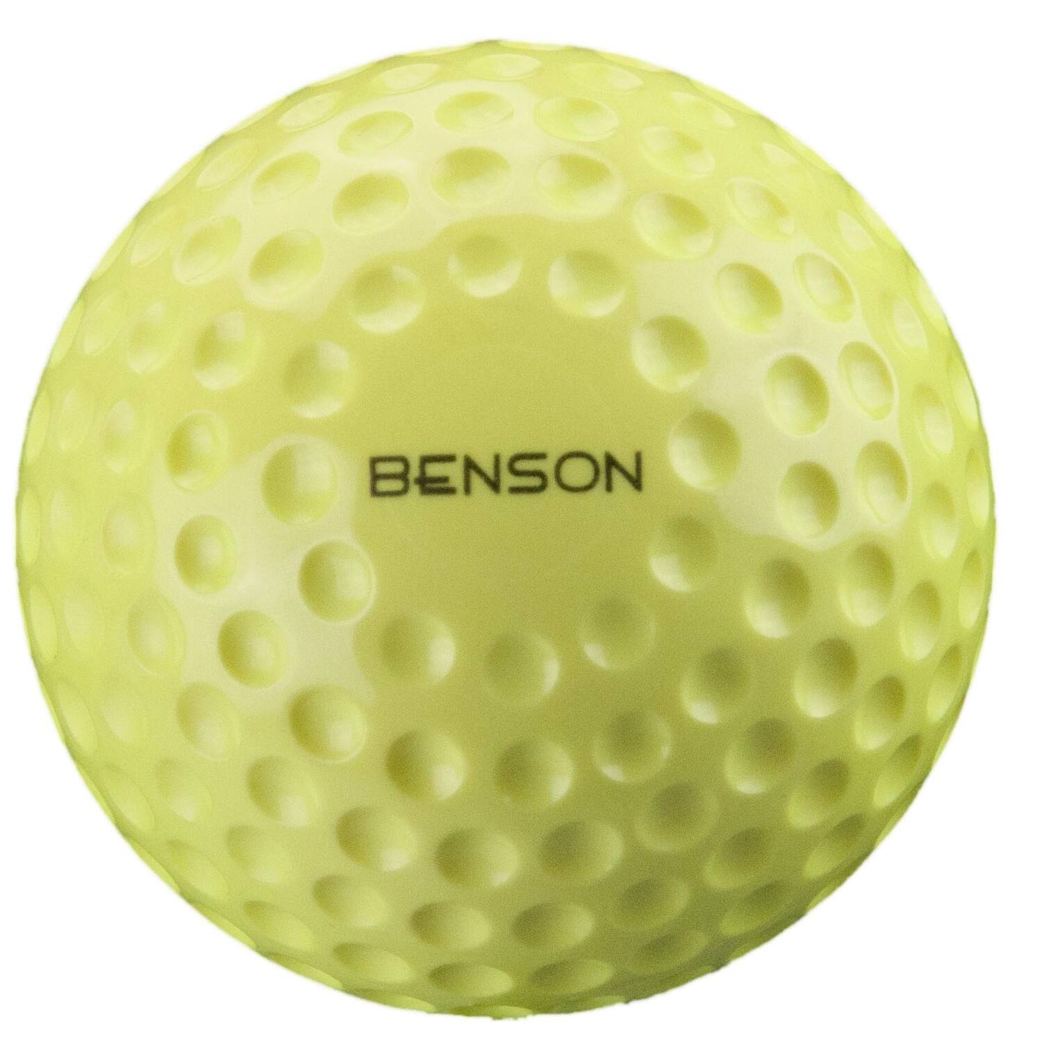 Benson Dimpled Softball | 12 Inch Yellow Dimpled Pitching Machine Softball