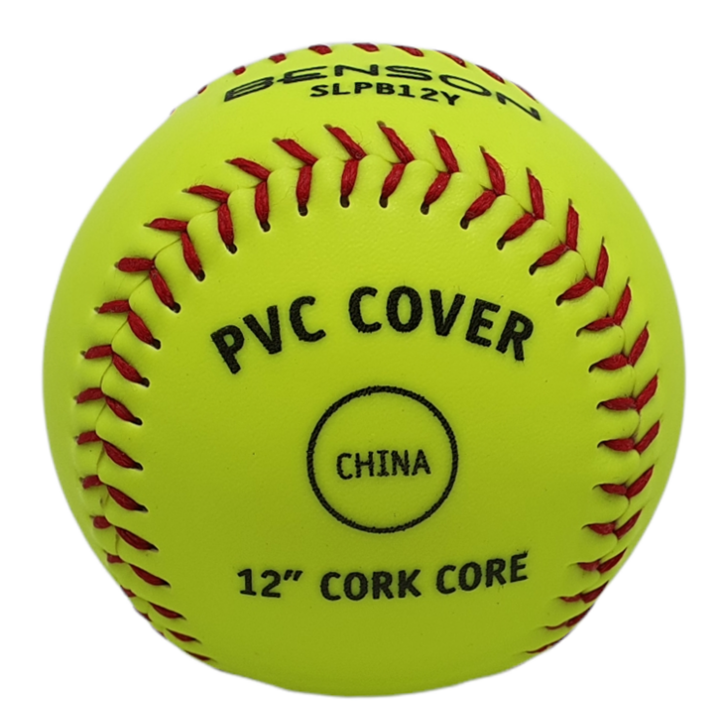 Benson SLPB12Y 12 Inch PVC Cover Practice Flat Seam Softball