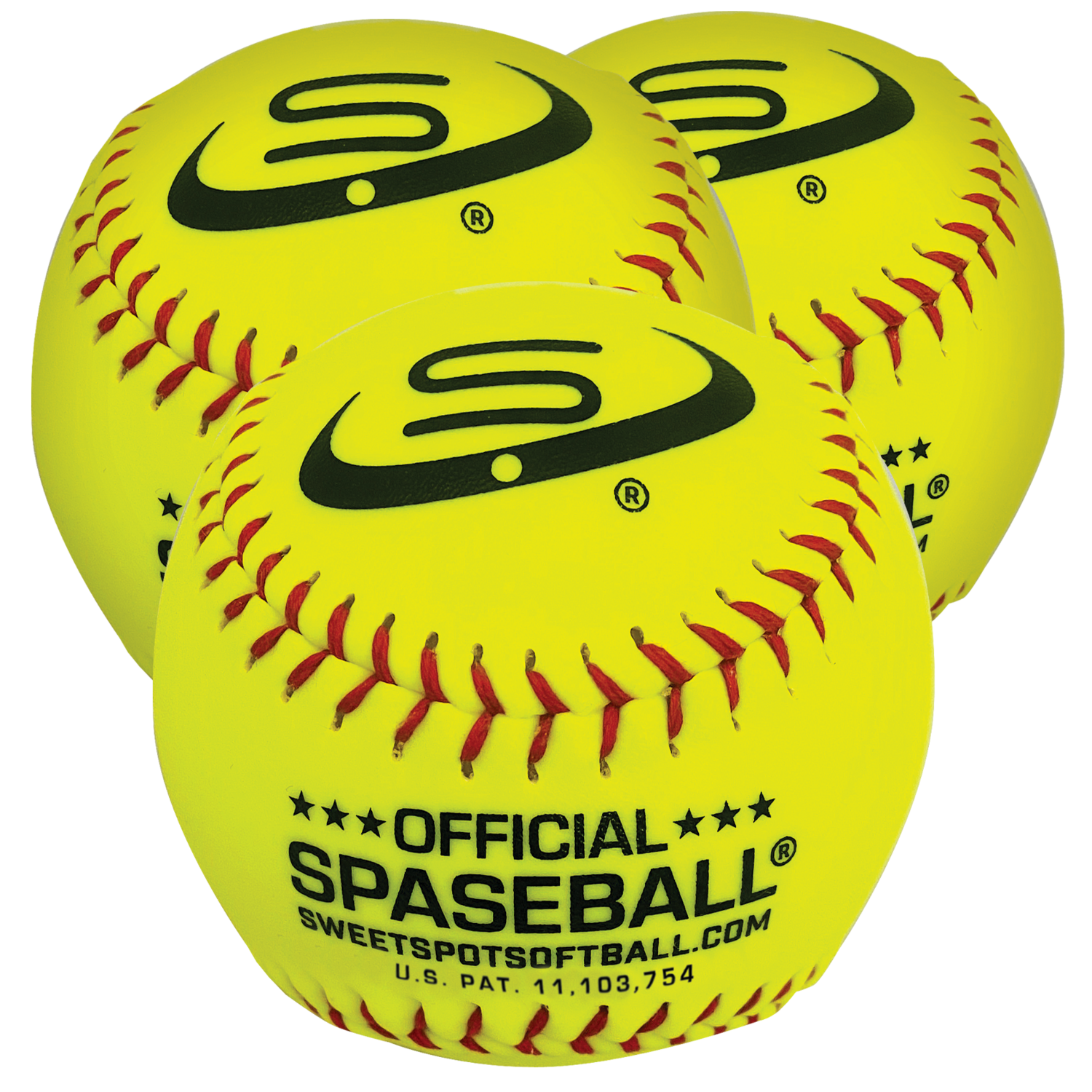 SweetSpot Lightweight Spaseball Softballs 11 Inch 2.5oz Practice Balls (3 Pack)
