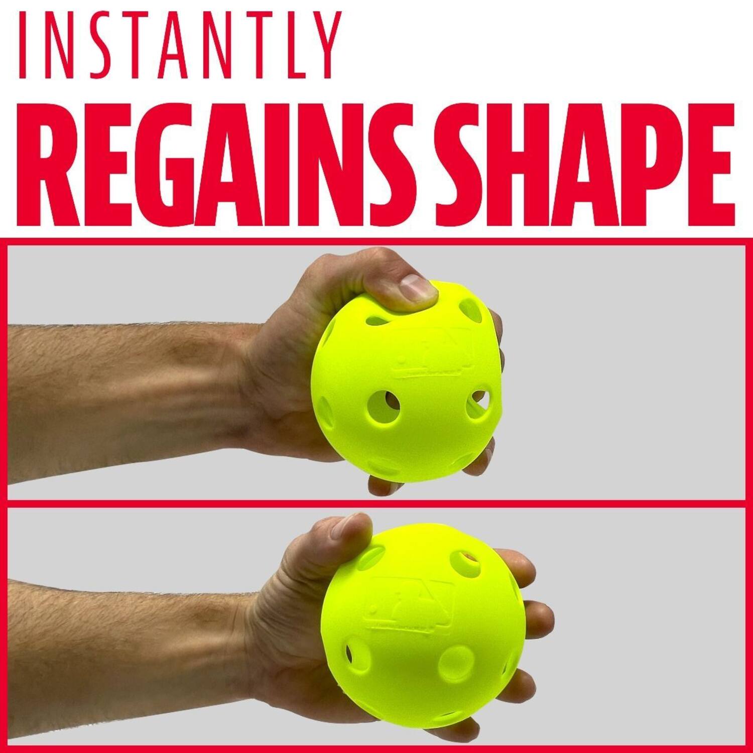 Franklin MLB Indestruct-A-Ball Durable Softball Wiffle Ball Yellow (4 Pack)
