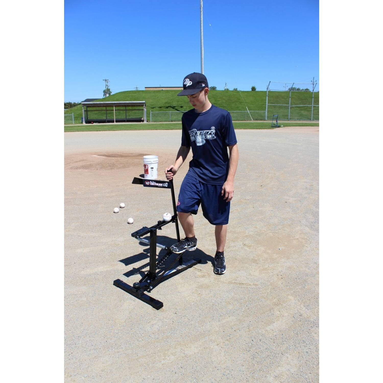 Louisville Slugger L60222 Black Flame | Coil Spring Operated Multi-Sport Pitching Machine