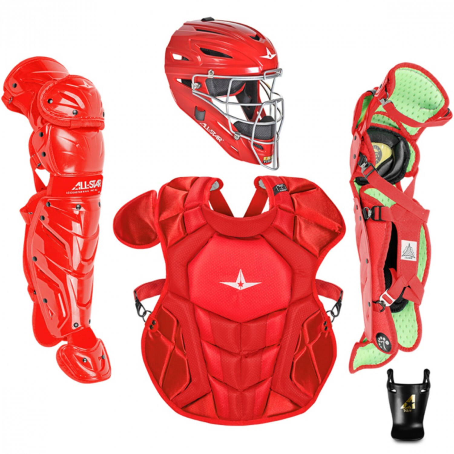 All Star CKCC912S7X Intermidiate System Seven Axis Catcher's Kit | 9-12 Yrs Color Scarlet