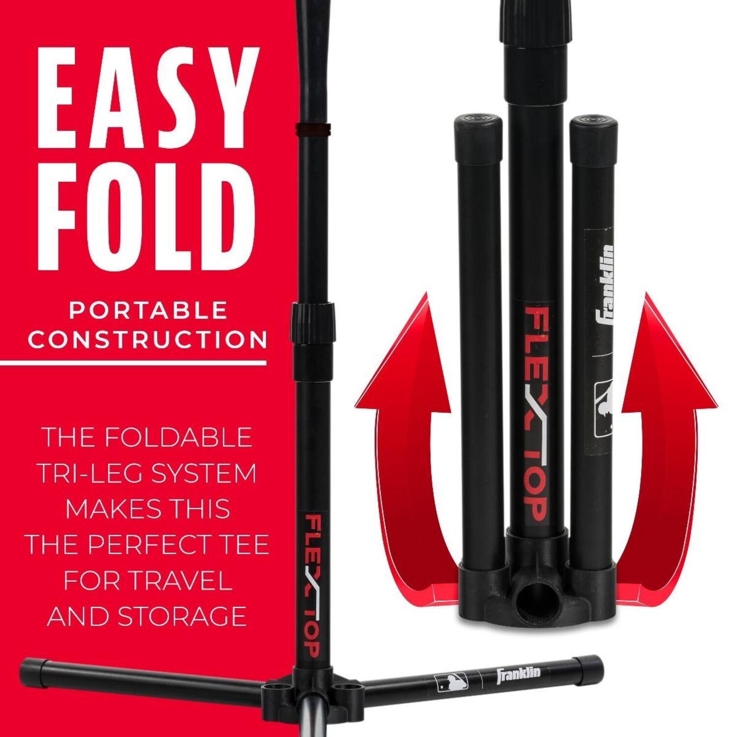 Franklin MLB Flex Top Tee Ball Tee (24954) | Adjustable Baseball Batting Trainer 