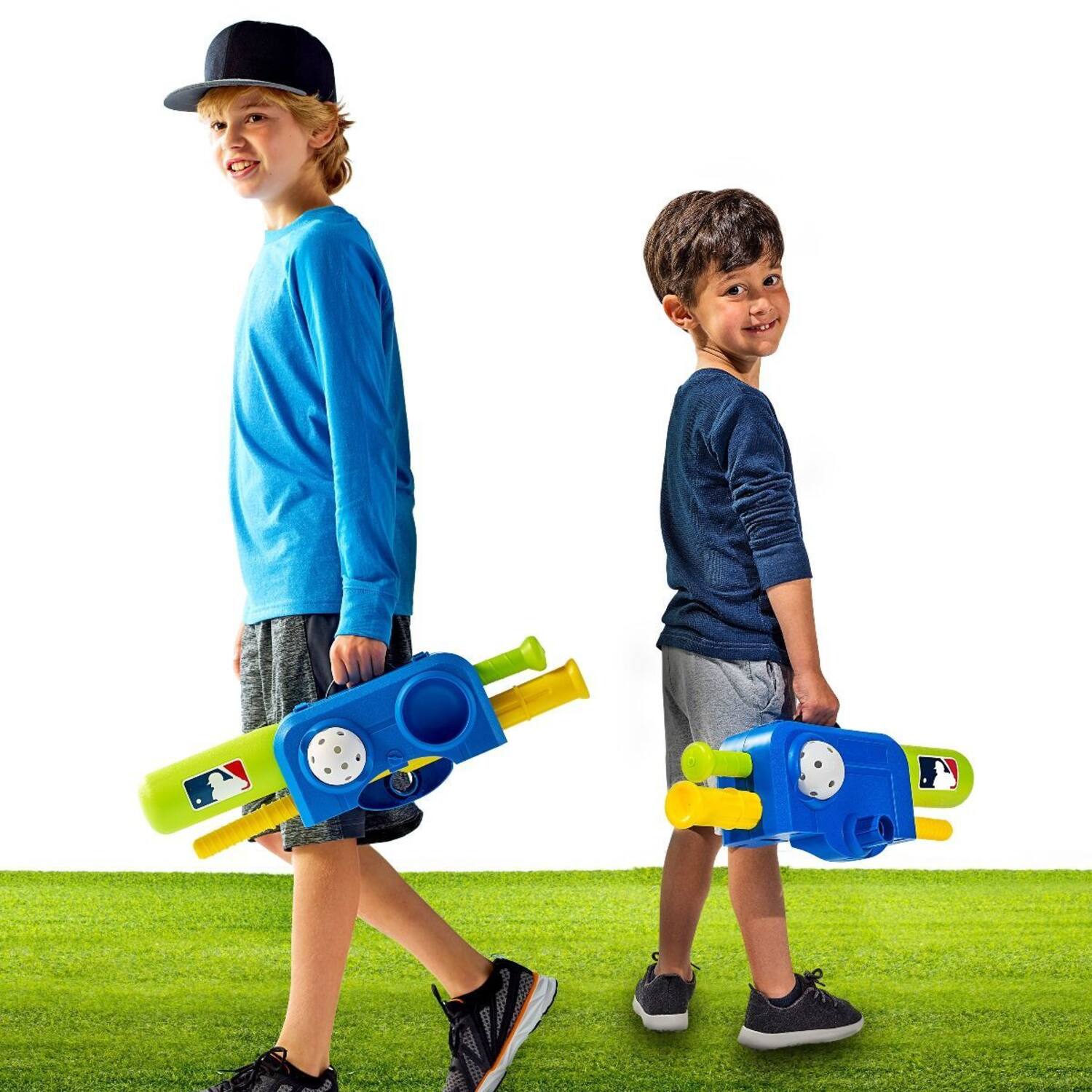 Franklin MLB Youth Fold Away Batting Tee | Baseball Adjustable Hitting Trainer 