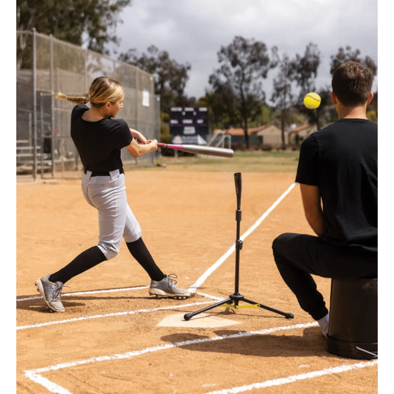 SKLZ Travel Tee Elite FES (94972) | Baseball Adjustable Batting Tee Trainer 