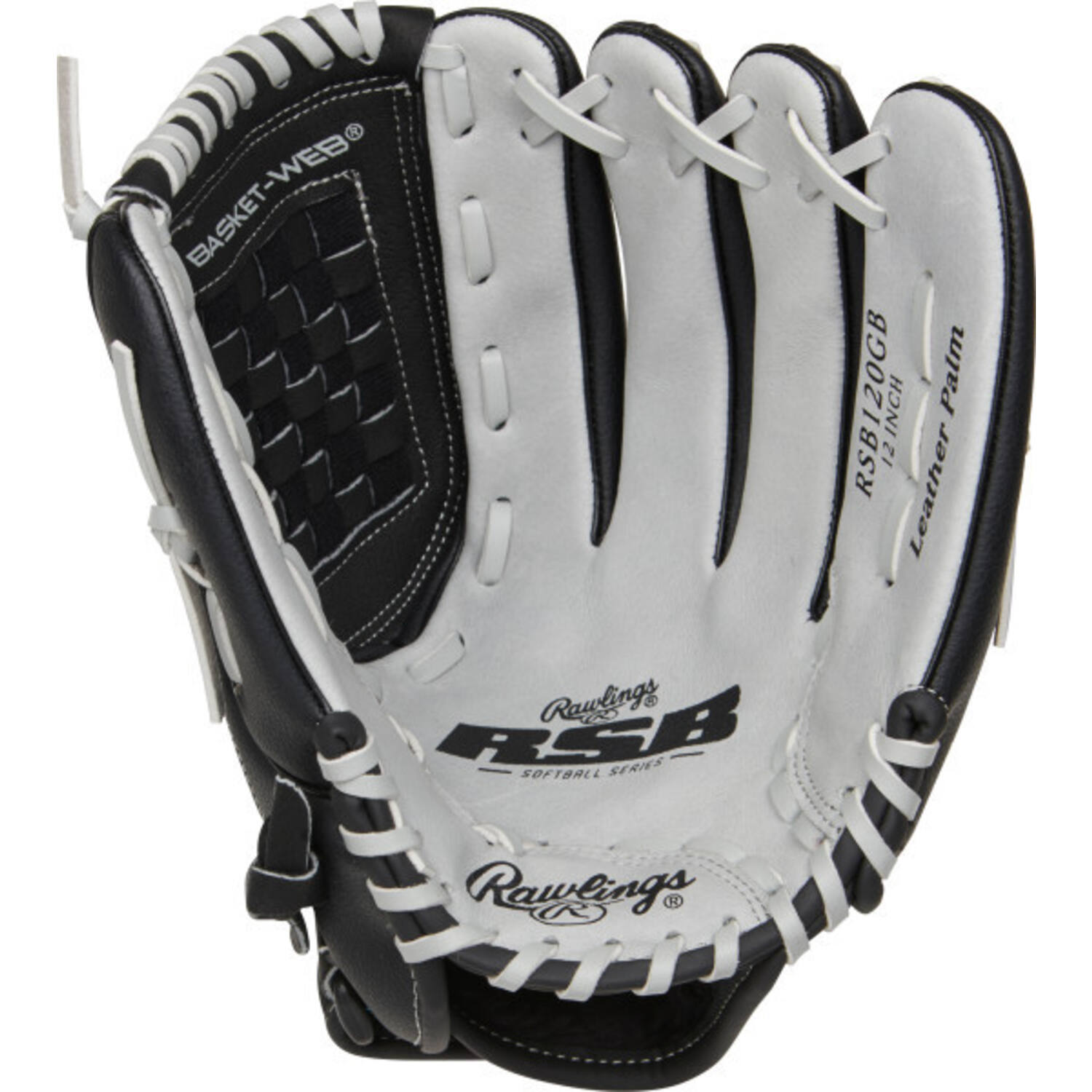 Rawlings RSB120GB 12 Inch Leather Palm Slowpitch Softball Glove | Right Hand Catch
