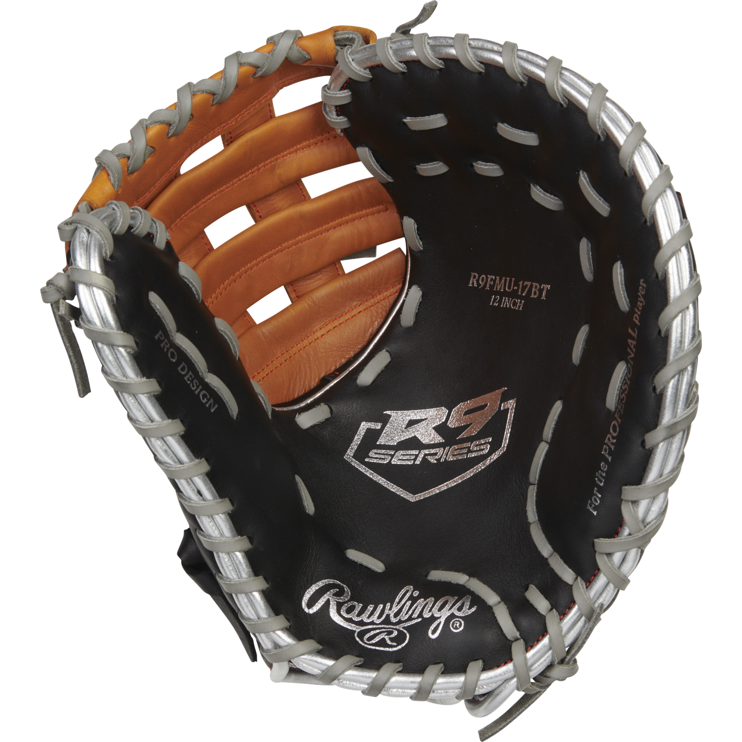 Rawlings R9FMU-17BT All-Leather R9 ContoUR Youth First Base Mitt 12 Inch | Right Hand Catch