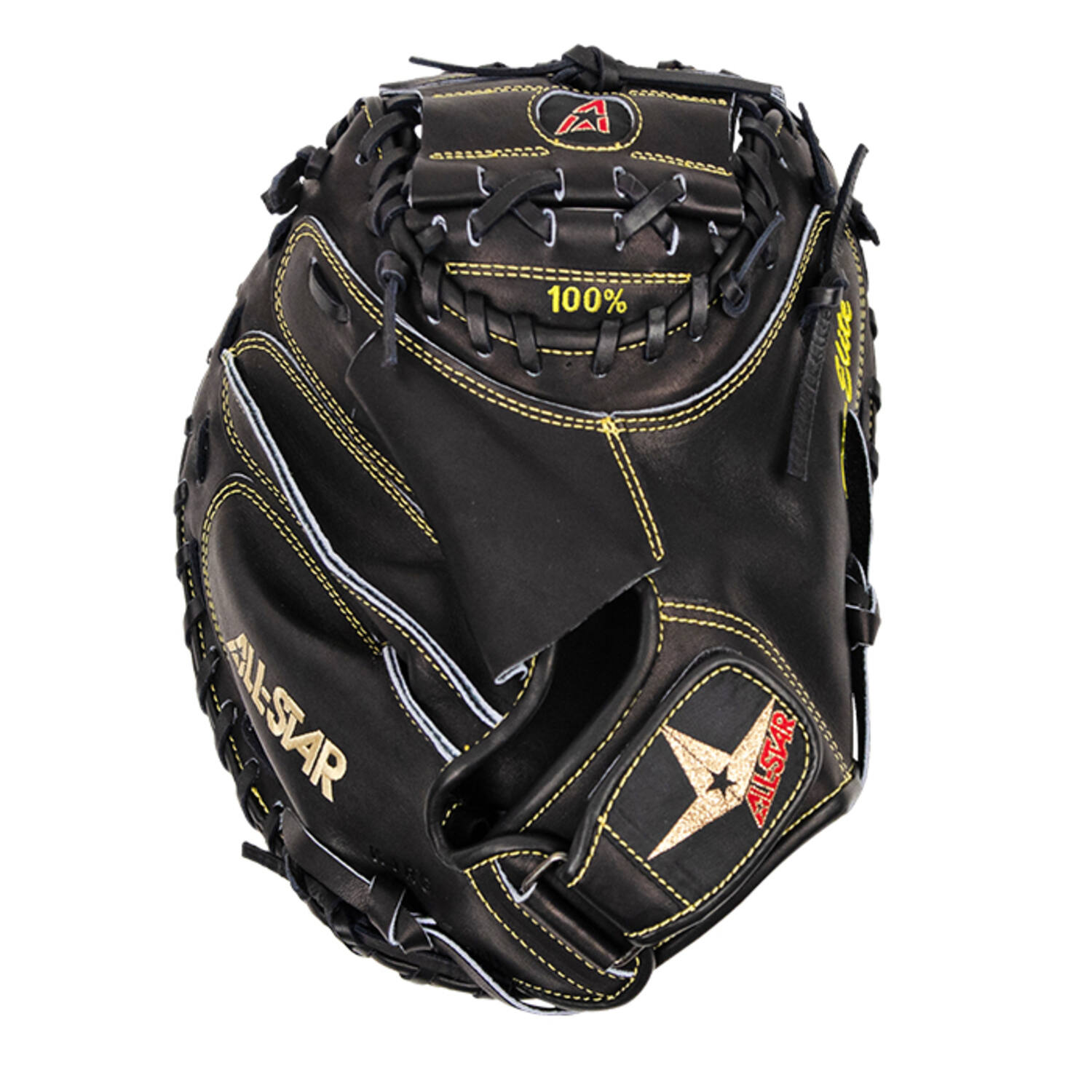 All Star CM3000MBK 34 Inch Leather Pro Elite Baseball Catcher's Mitt | Left Hand Catch