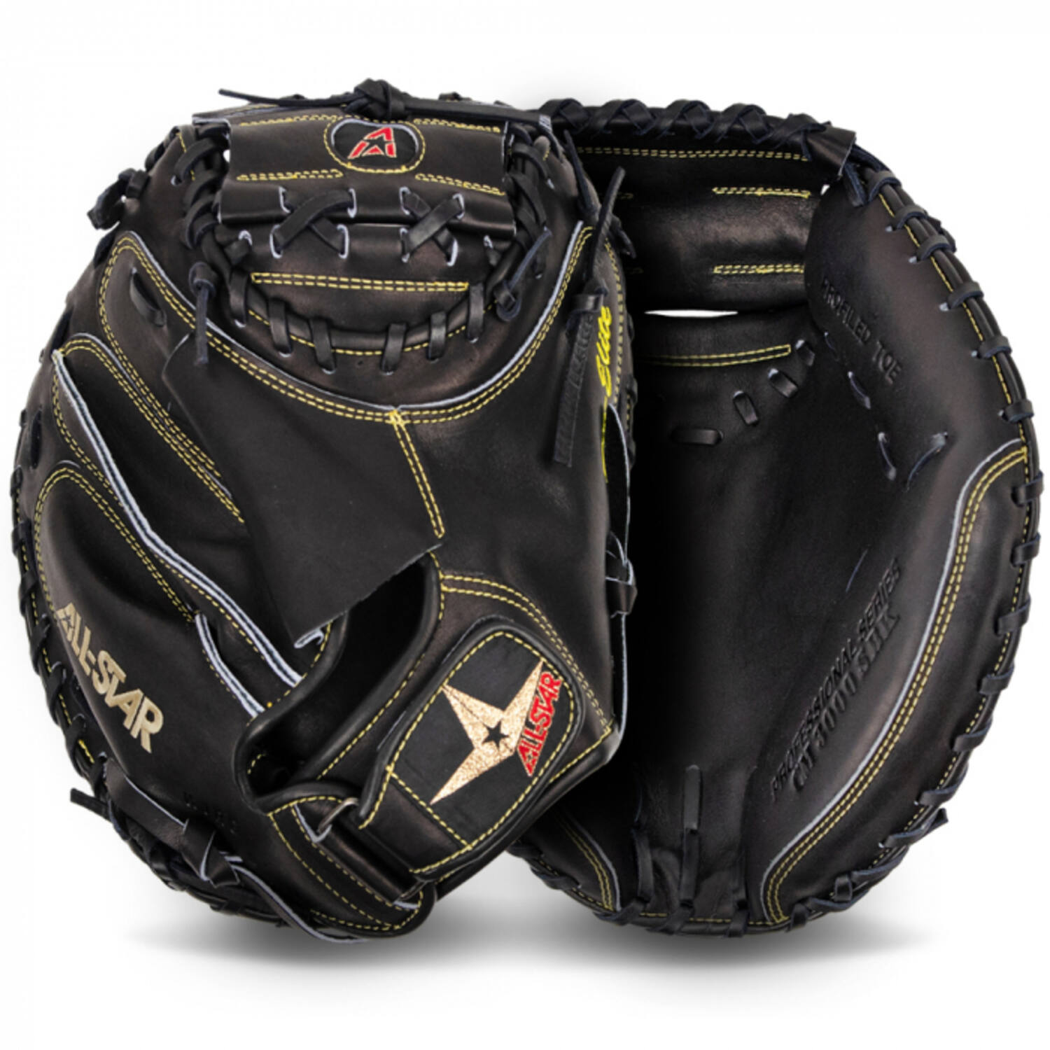 All Star CM3000BK 35 Inch Leather Pro Elite Baseball Catcher's Mitt | Left Hand Catch