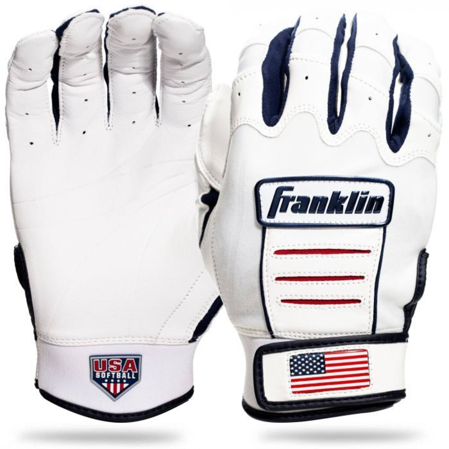 Franklin CFX FP Chrome Series Fastpitch Softball Women´s Batting Glove XL White/Navy/Red
