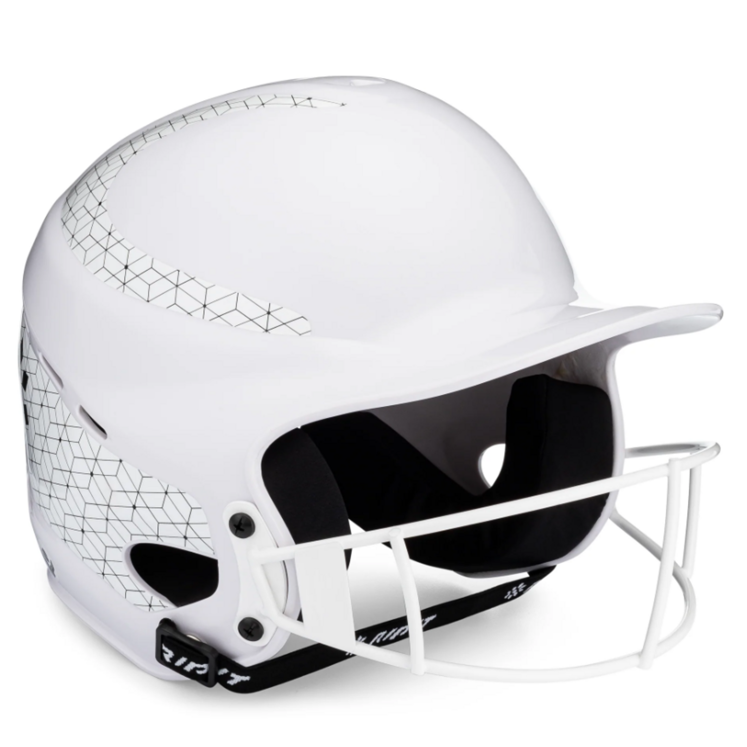 RIP-IT Vision Classic Pinstripe Softball Batting Helmet 2.0 for Women | M/L White/White