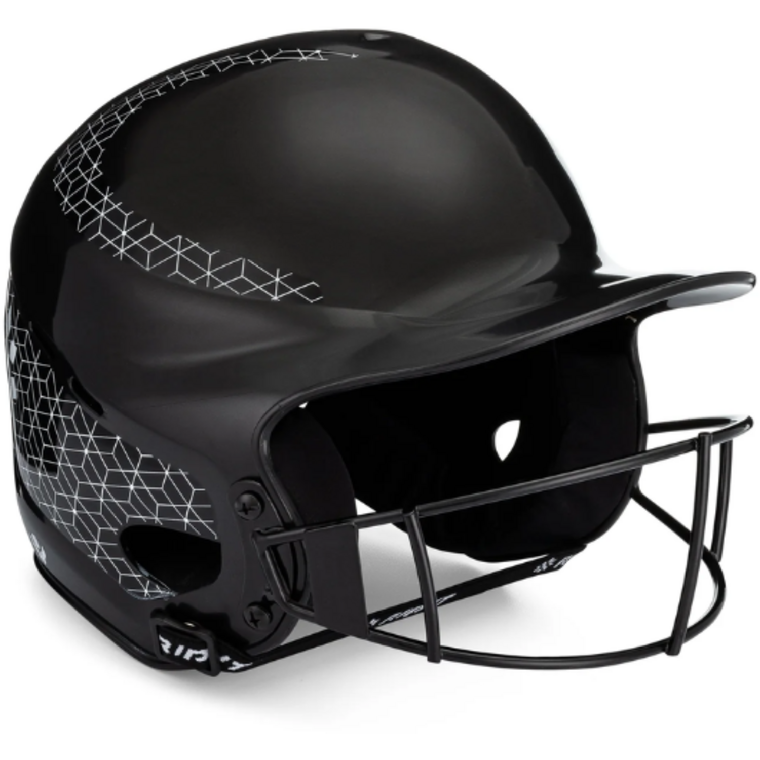 RIP-IT Vision Classic Pinstripe Softball Batting Helmet 2.0 for Women | M/L Black/Black