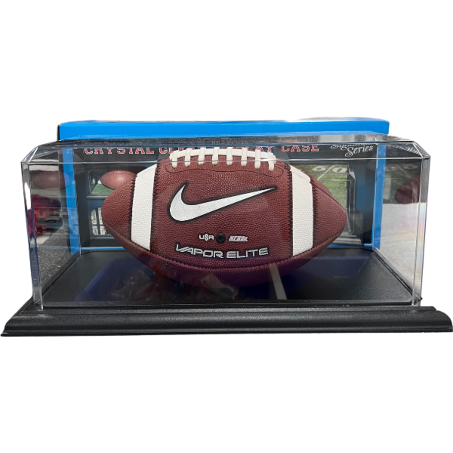 Markwort American Football Ball | Crystal Clear Display Case with Plastic Cube 15.5*x7*x6*