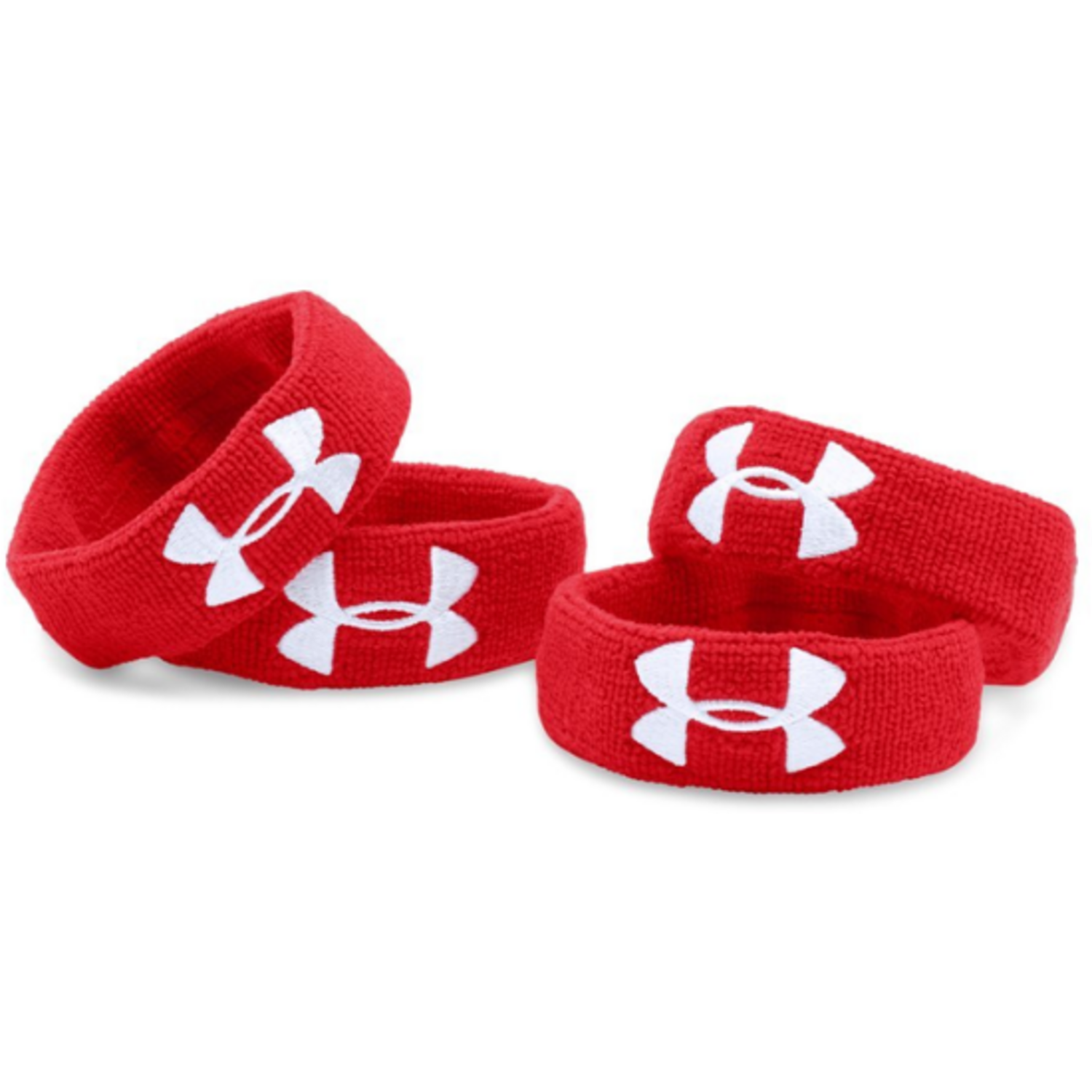 Under Armour 1-Inch Performance Wristband (4 pack) Color Red