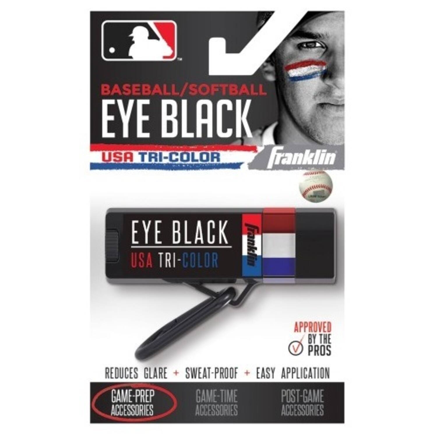 Franklin Premium Eye Black Color USA Tri-Color