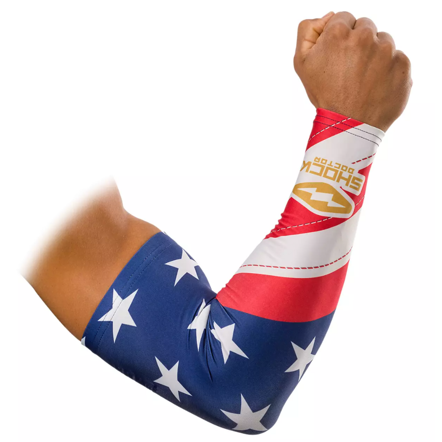 Shock Doctor Showtime Comp Arm Sleeve L Stars&Stripes/Gold