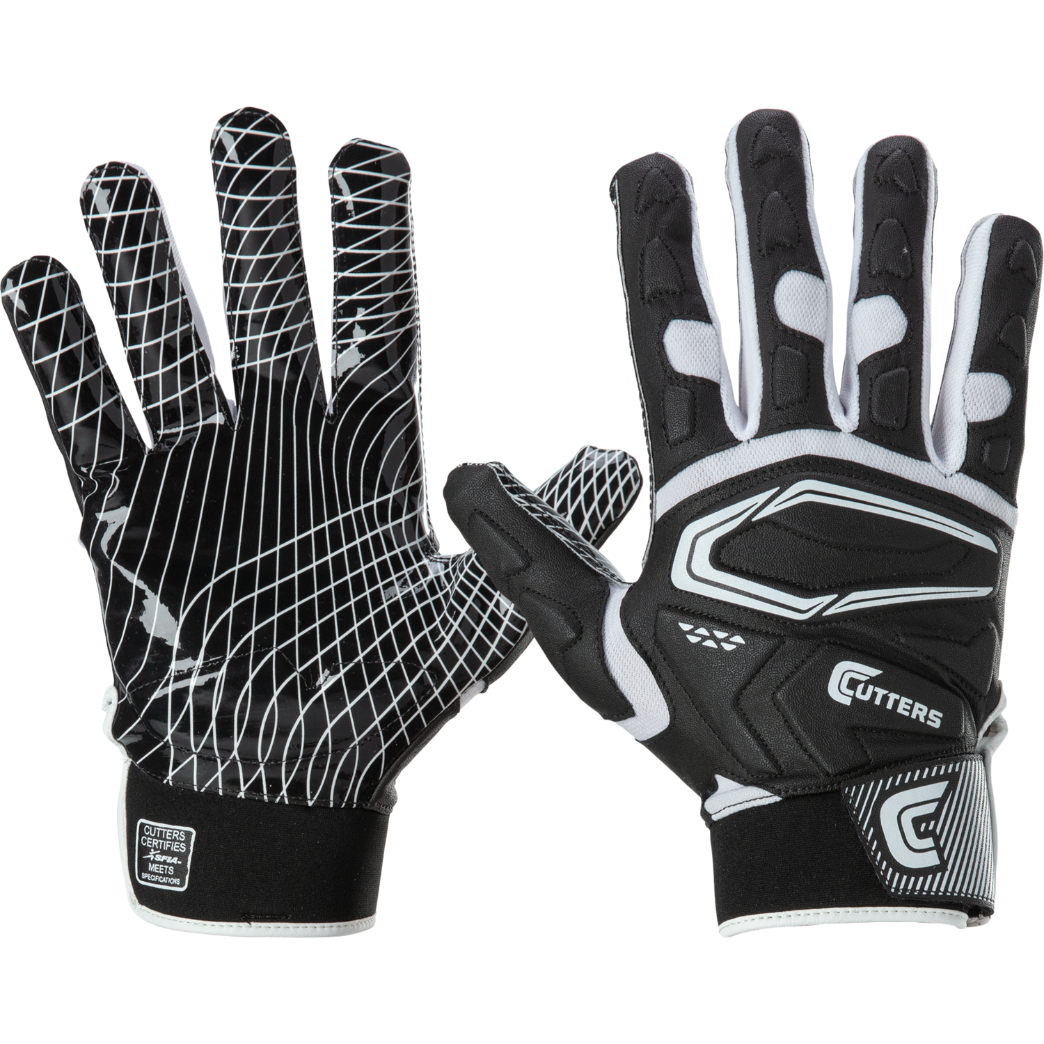 Cutters CG10240 Game Day Padded Glove 2.0 Youth L/XL Black