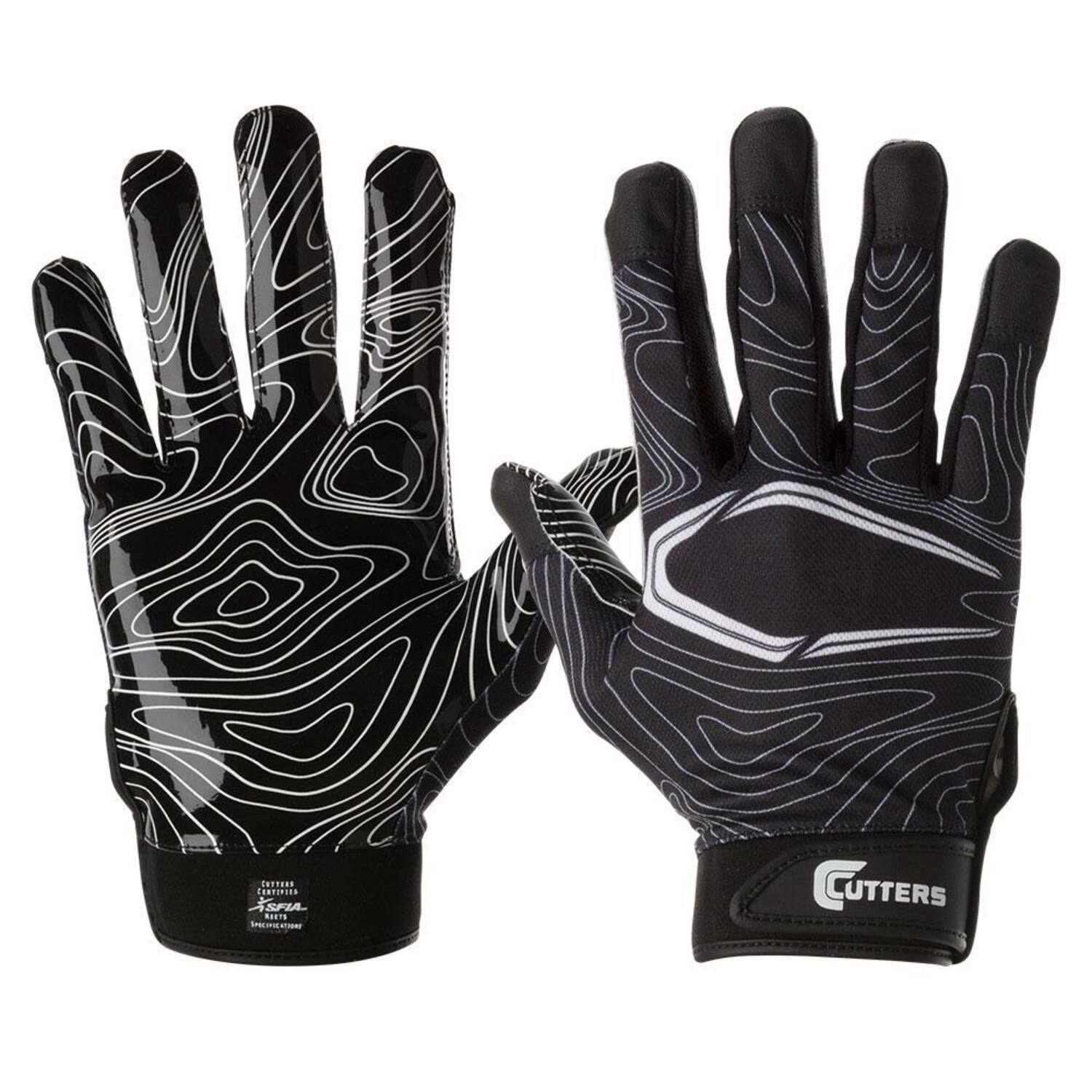 Cutters S150 Game Day Receiver Topo Adult L/XL Black