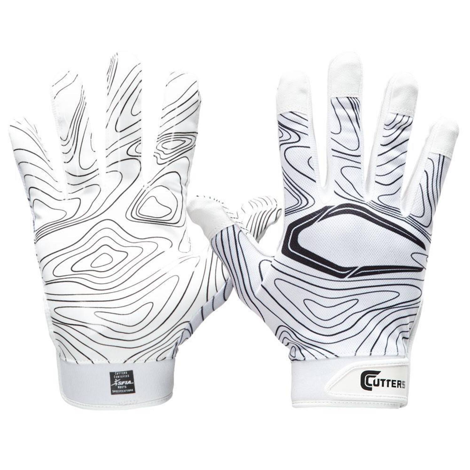 Cutters S150 Game Day Receiver Topo Adult L/XL White