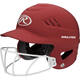 Rawlings RCFHLFG Coolflo Matte Highlighter Softball Batting Helmet w/Mask | Adult Color Scarlet