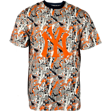 Majestic Bacon SS T-Shirt Grey/Orange XL New York Yankees