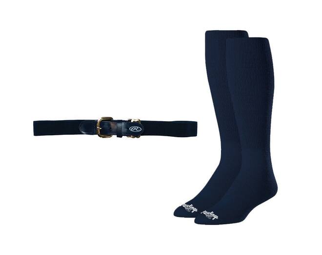 Rawlings Baseball Belt & Sock Combo L Navy