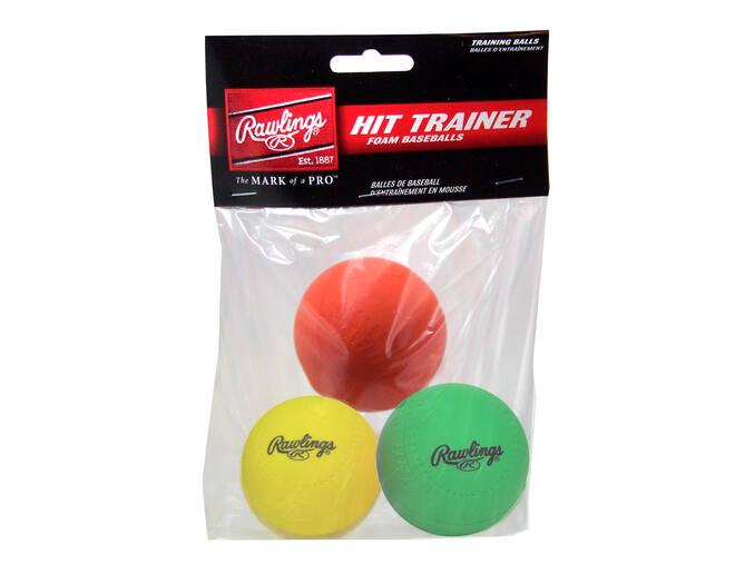 Rawlings Hit Trainer Foam Baseballs for Batters Indoor/Outdoor (3 Pack)