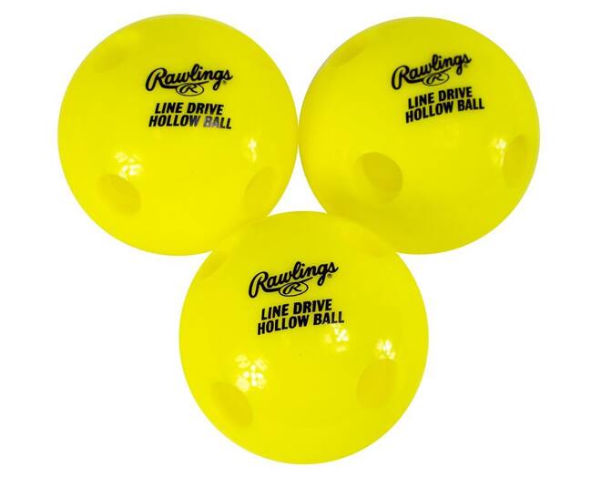 Rawlings Line-Drive Hollow Training Baseball for Limited Space Practice (3 Pack)