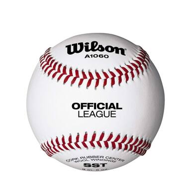 Wilson WTA1060B Official League Baseball | 9 Inch White Split Leather Cover