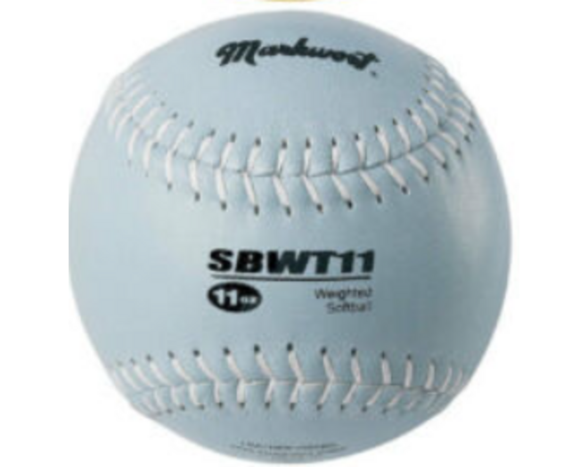 Markwort Weighted Leather Softball for Building Throwing Arm Strenght (SBWT) Weight 11 oz