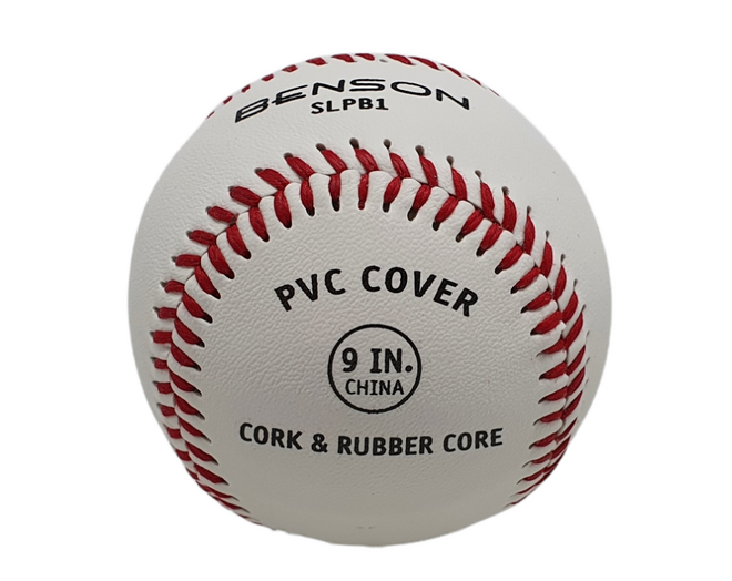 Benson SLPB1 9 inch Official Size White PVC Cover Baseball | Practice Ball