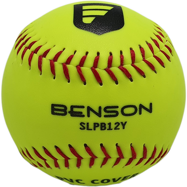 Benson SLPB12Y 12 Inch PVC Cover Practice Flat Seam Softball