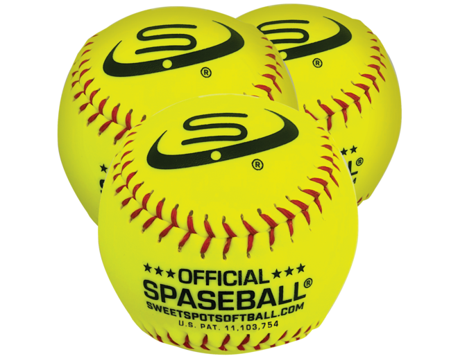 SweetSpot Lightweight Spaseball Softballs 11 Inch 2.5oz Practice Balls (3 Pack)