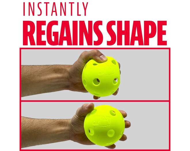 Franklin MLB Indestruct-A-Ball Durable Softball Wiffle Ball Yellow (4 Pack)