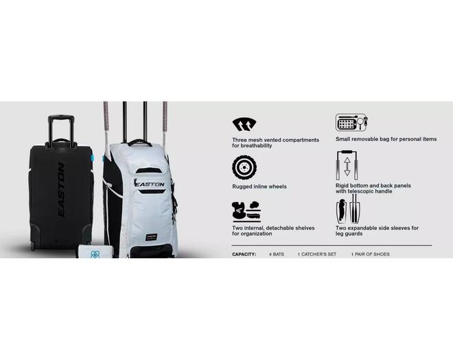 Easton JSCATWB Catchers Wheeled Bag Jen Schro Color White