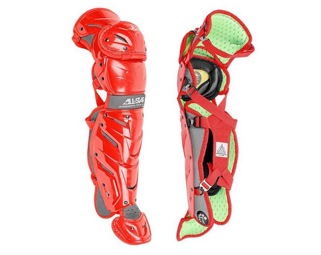 All Star LG912S7X Young System 7 Axis Pro Leg Guard | 13,5¨ Inch Color Scarlet