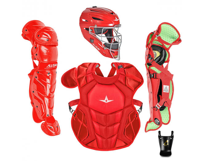 All Star CKCC912S7X Intermidiate System Seven Axis Catcher's Kit | 9-12 Yrs Color Scarlet