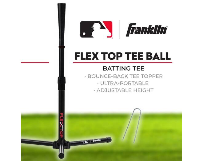 Franklin MLB Flex Top Tee Ball Tee (24954) | Adjustable Baseball Batting Trainer 