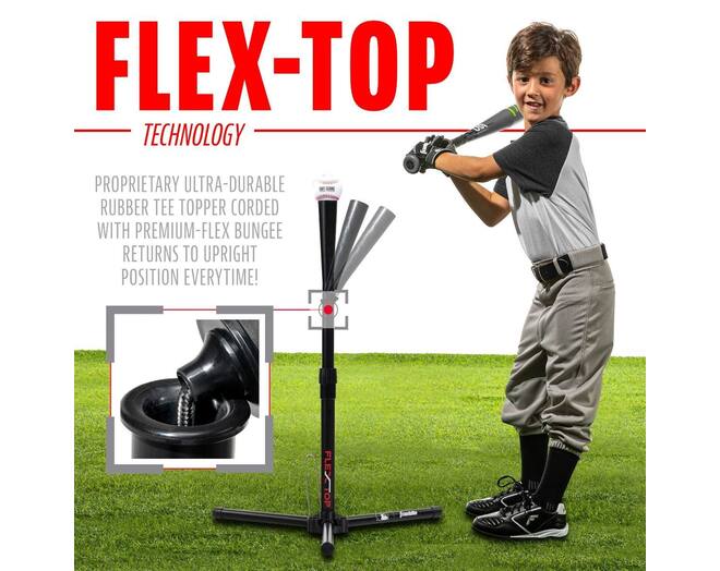 Franklin MLB Flex Top Tee Ball Tee (24954) | Adjustable Baseball Batting Trainer 
