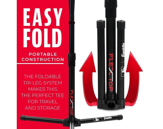Franklin MLB Flex Top Tee Ball Tee (24954) | Adjustable Baseball Batting Trainer 
