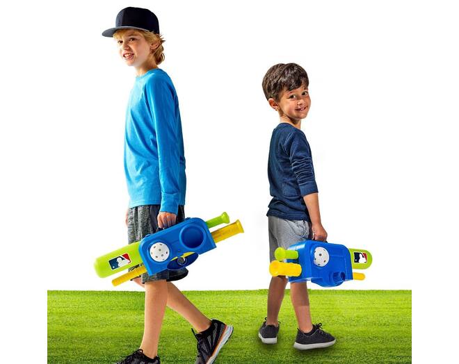 Franklin MLB Youth Fold Away Batting Tee | Baseball Adjustable Hitting Trainer 