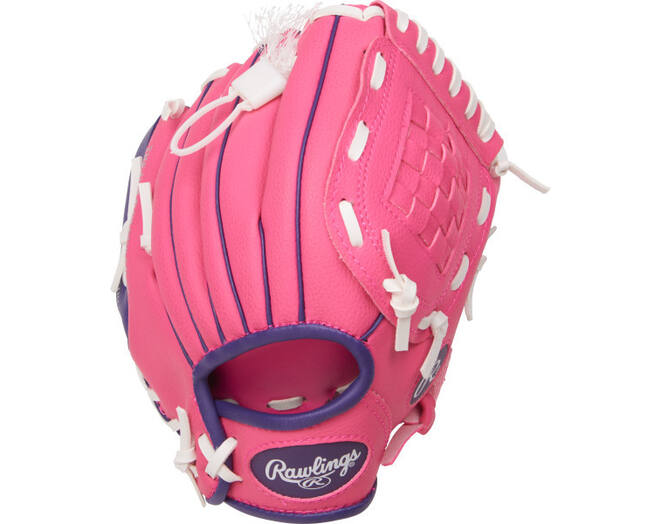 Rawlings PL91PP Tee Ball Baseball Glove w/Ball | Pink Purple 9 Inch Left Hand Model