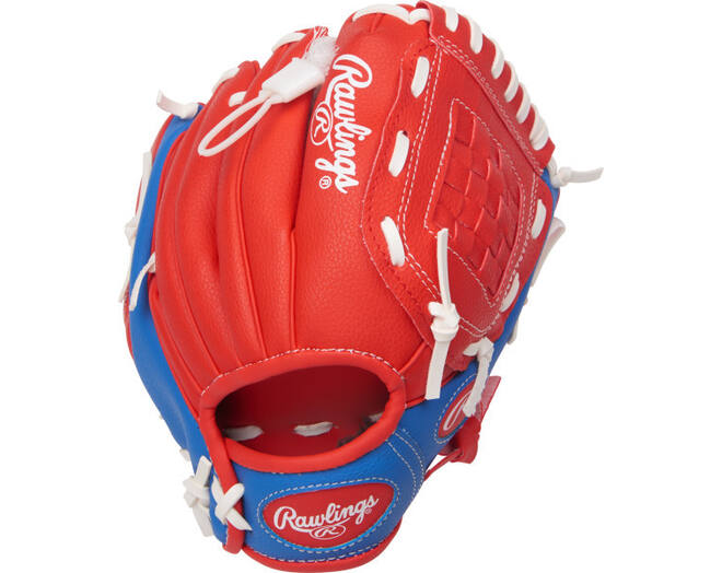 Rawlings PL91SR Tee Ball Baseball Glove w/Ball | Scarlet Royal 9 Inch Left Hand Model