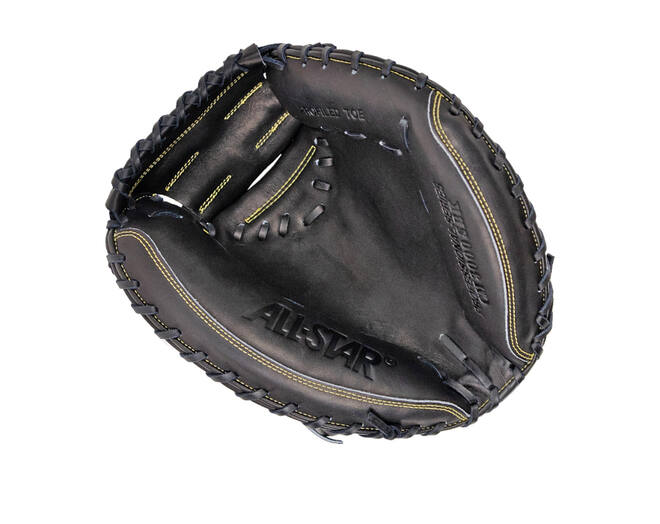 All Star CM3000MBK 34 Inch Leather Pro Elite Baseball Catcher's Mitt | Left Hand Catch