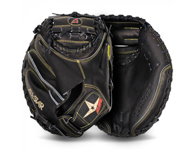 All Star CM3000BK 35 Inch Leather Pro Elite Baseball Catcher's Mitt | Left Hand Catch