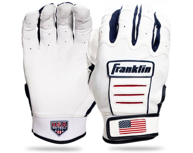 Franklin CFX FP Chrome Series Fastpitch Softball Women´s Batting Glove XL White/Navy/Red