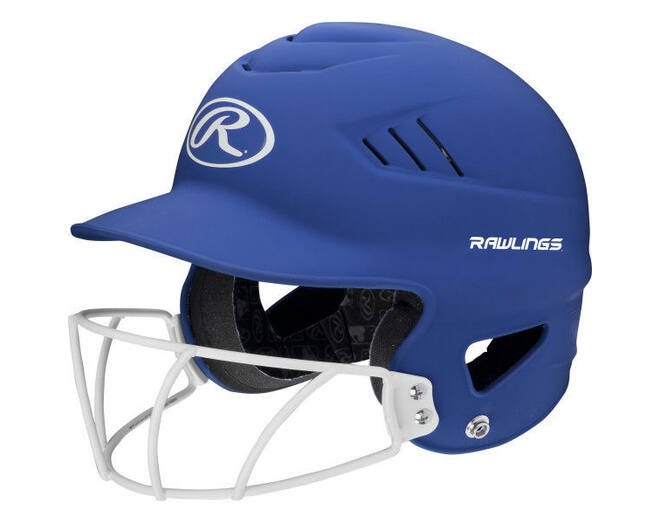 Rawlings RCFHLFG Coolflo Matte Highlighter Softball Batting Helmet w/Mask | Adult Color Royal